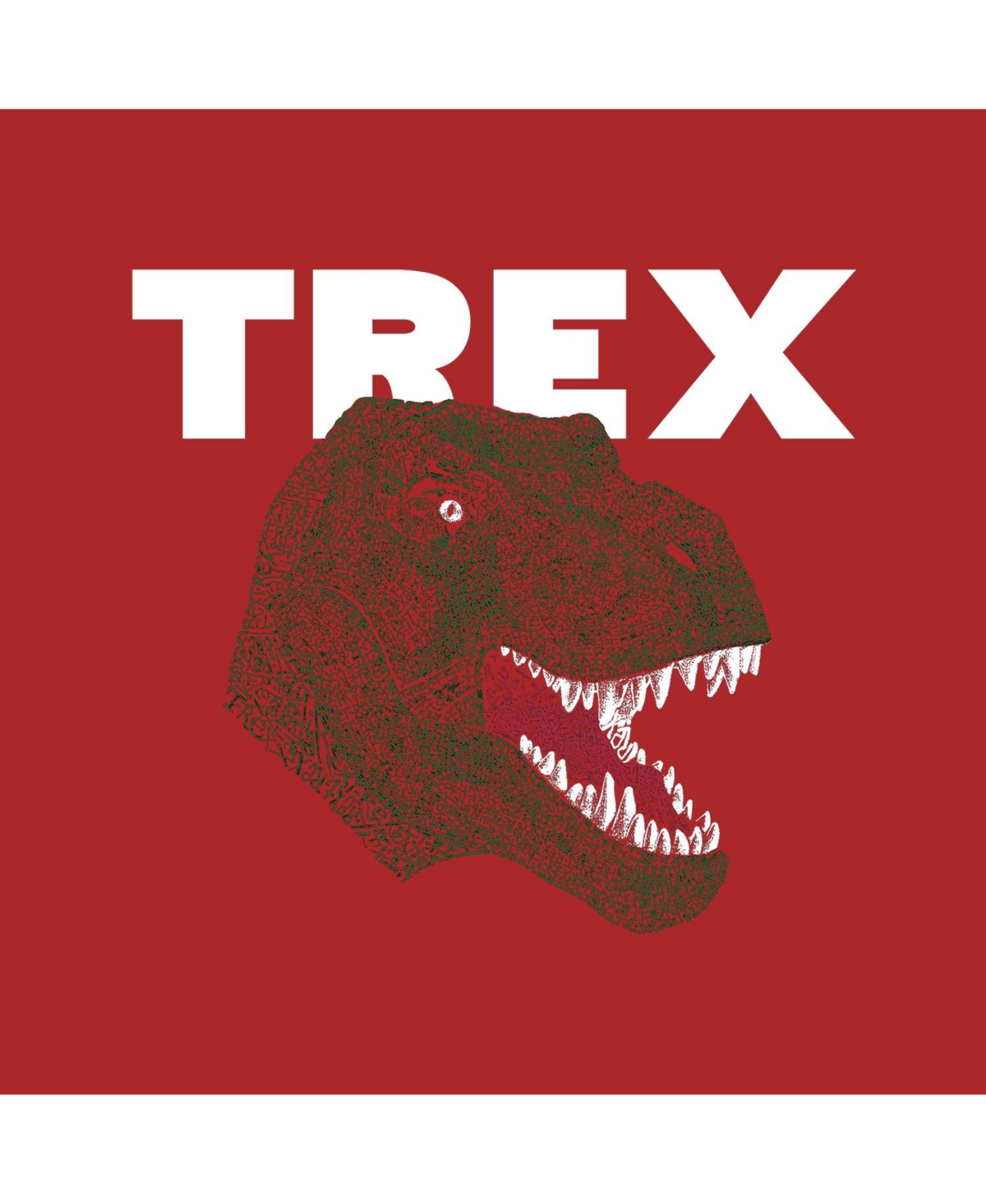 La Pop Art Boys Word Art T-shirt - T-Rex Head