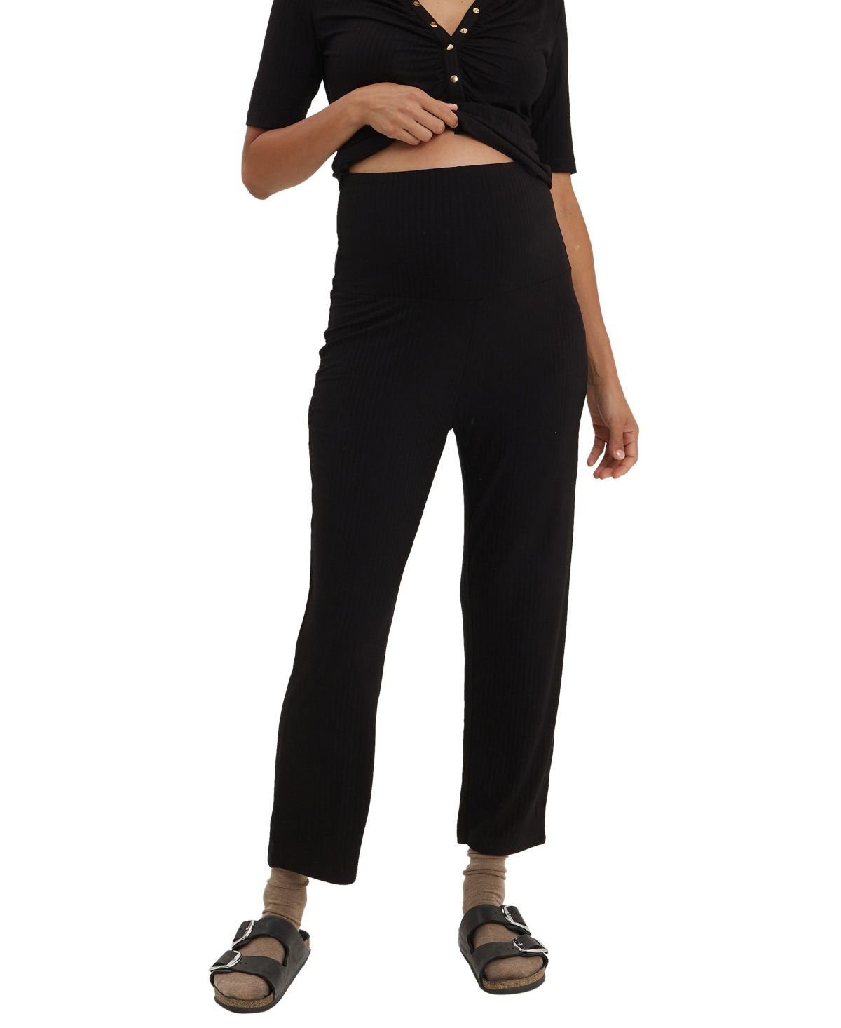 Women's Camilla Over-The-Belly Maternity Pants - Black