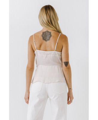 Women's Sheer Insertion Cami Top