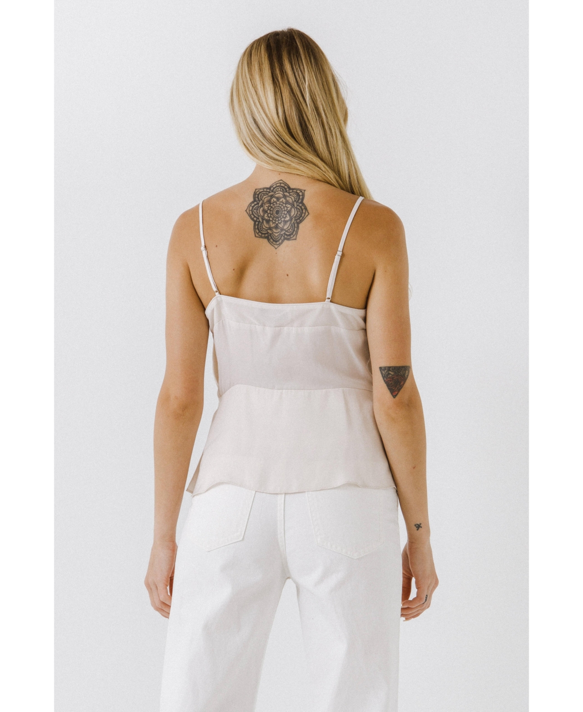 endless rose Women's Sheer Insertion Cami Top