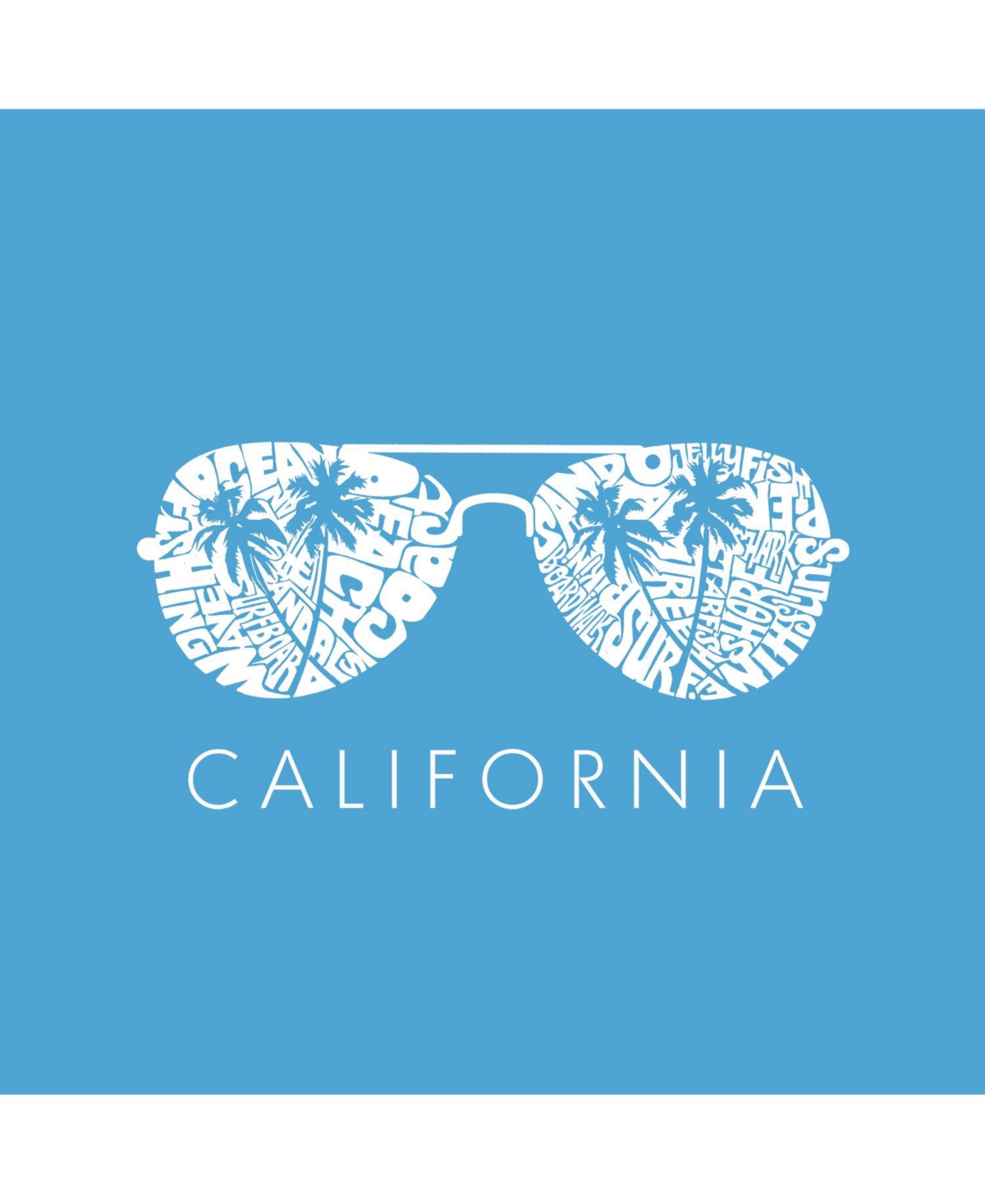 La Pop Art Girls Word Art T-shirt - California Shades
