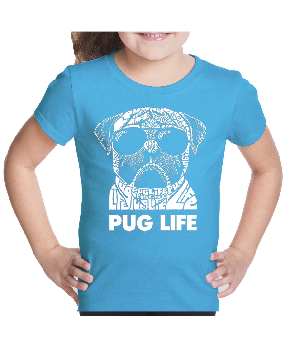 Big Girl's Word Art T-shirt - Pug Life