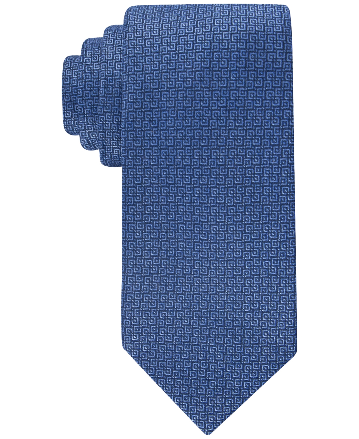 Calvin Klein Men's Interconnected Geo-print Tie In Navy