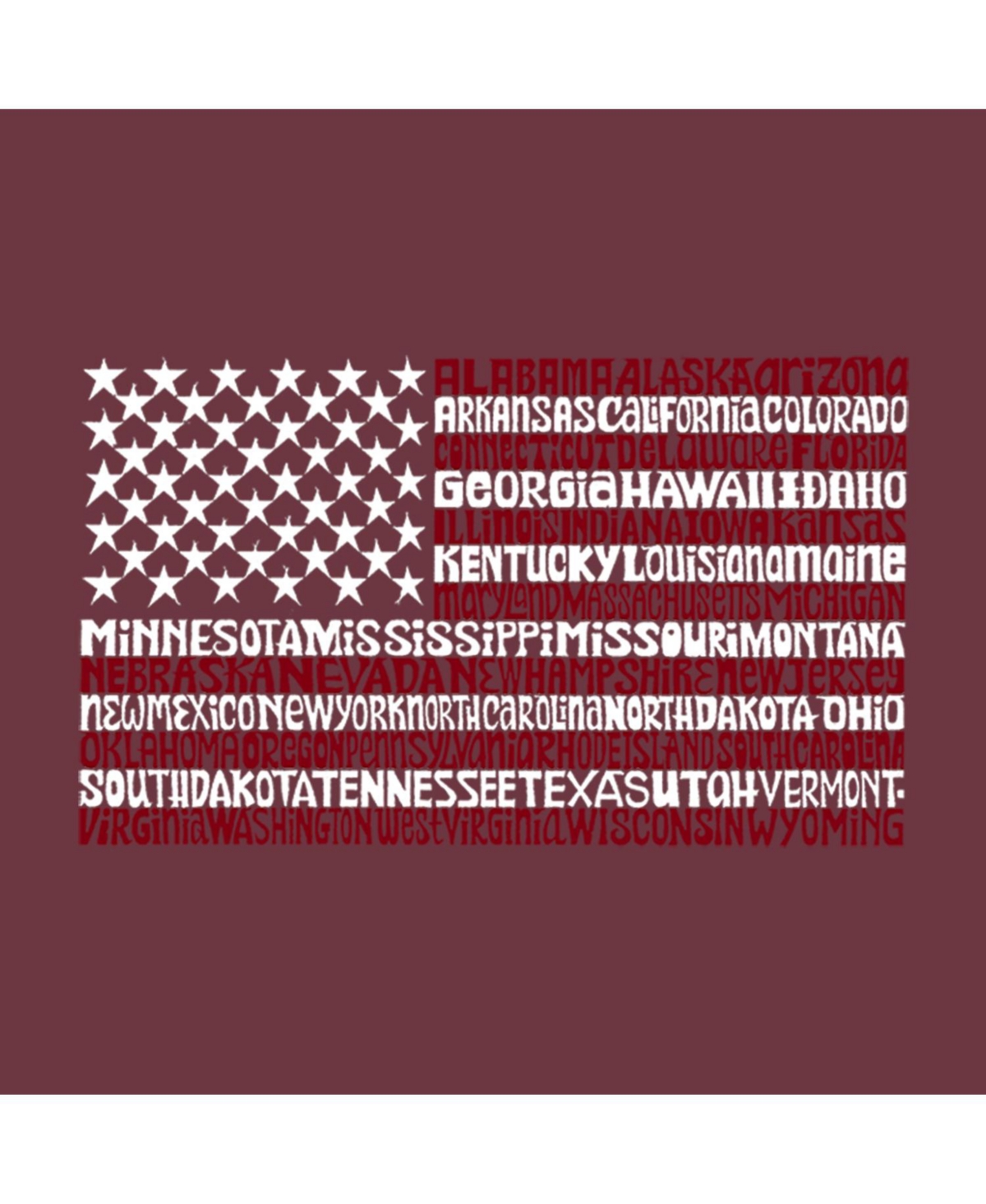 Big Boy's Word Art T-shirt - 50 States Usa Flag