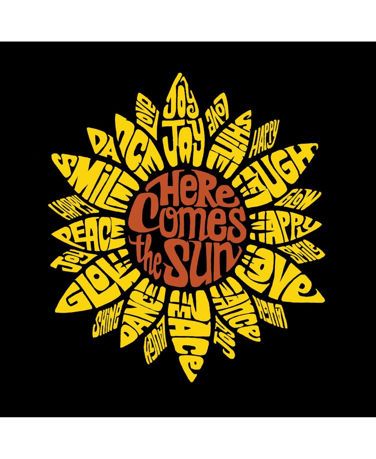 Big Girl's Word Art Long Sleeve T-Shirt - Sunflower