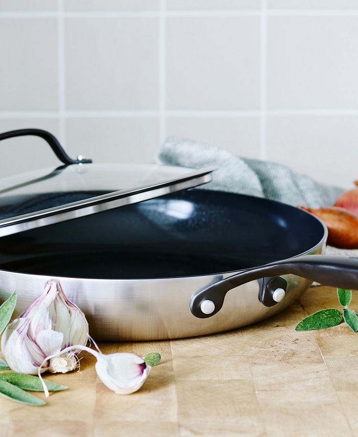 GreenPan Venice Pro Noir TriPly Stainless Steel 12" Covered Fry Pan