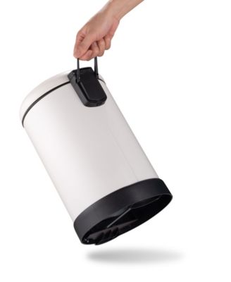 6L / 1.6 Gal + 6L / 1.6 Gal Round Stainless Steel Step Can Combo - Matte White