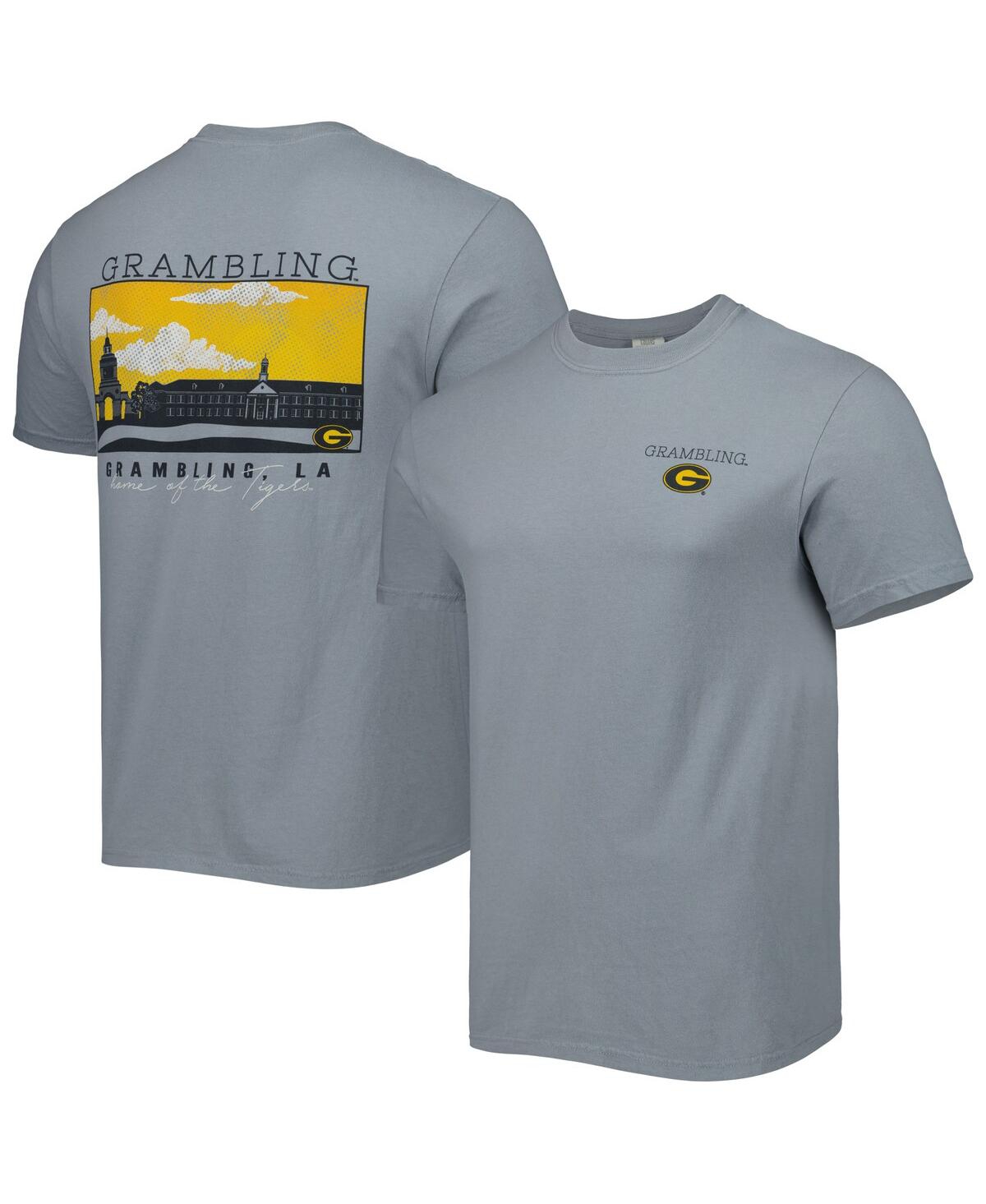 IMAGE ONE MEN'S GRAY GRAMBLING TIGERS CAMPUS SCENERY COMFORT COLOR T-SHIRT