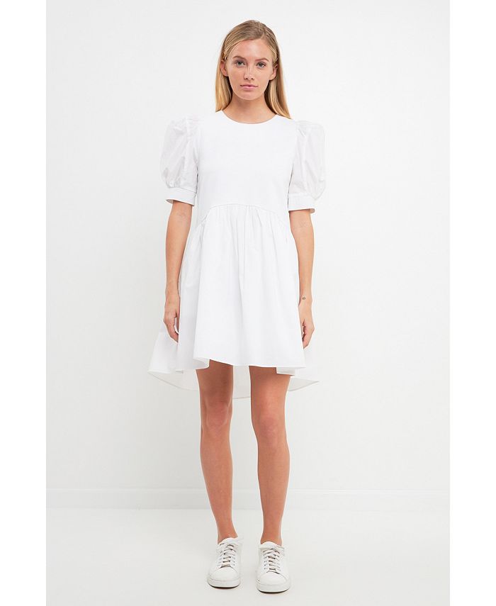 English Factory Women's High Low Knit Combo Dress Macy's