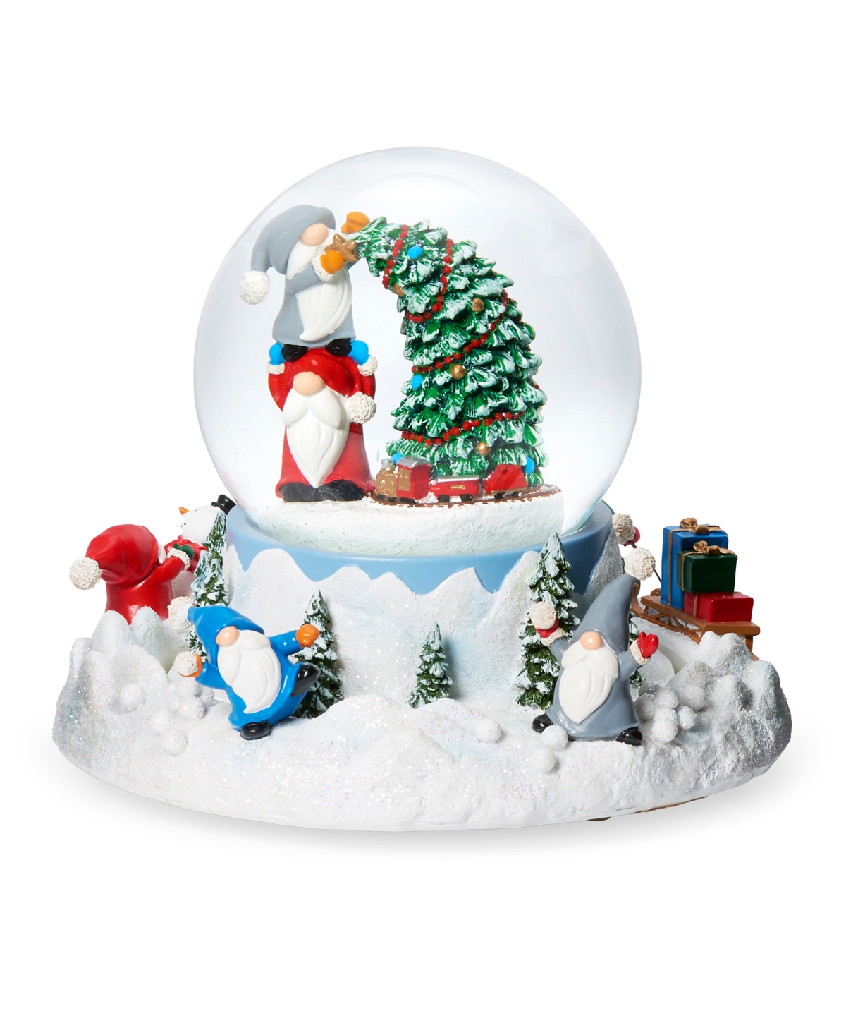 5.7" H Musical Gnome Dome, Rotating - Multi Color