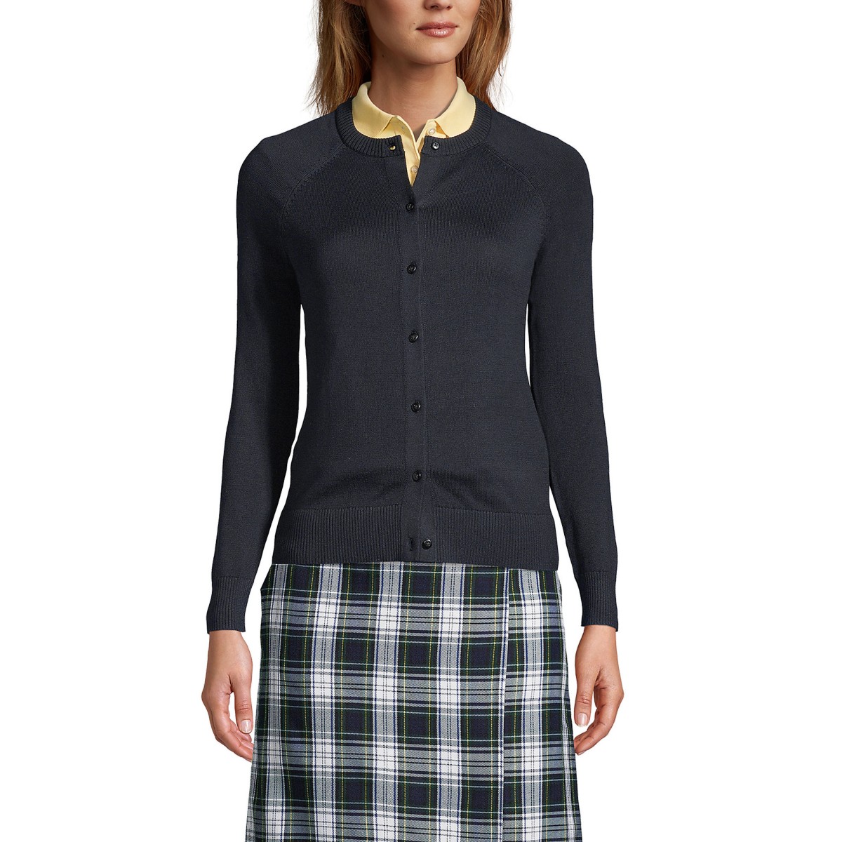 Женские Lands' End Women's Cotton Modal Cardigan Sweater — фото 1