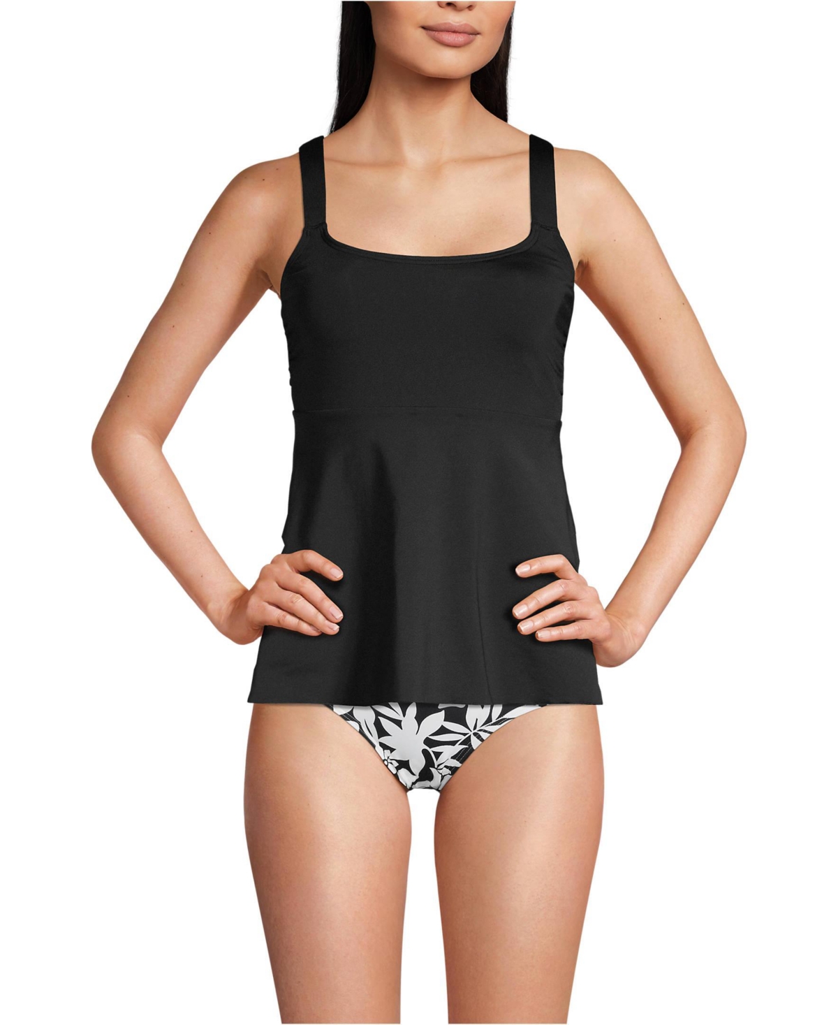 Lands' End Women's D-Cup Flutter Scoop Neck Tankini Top