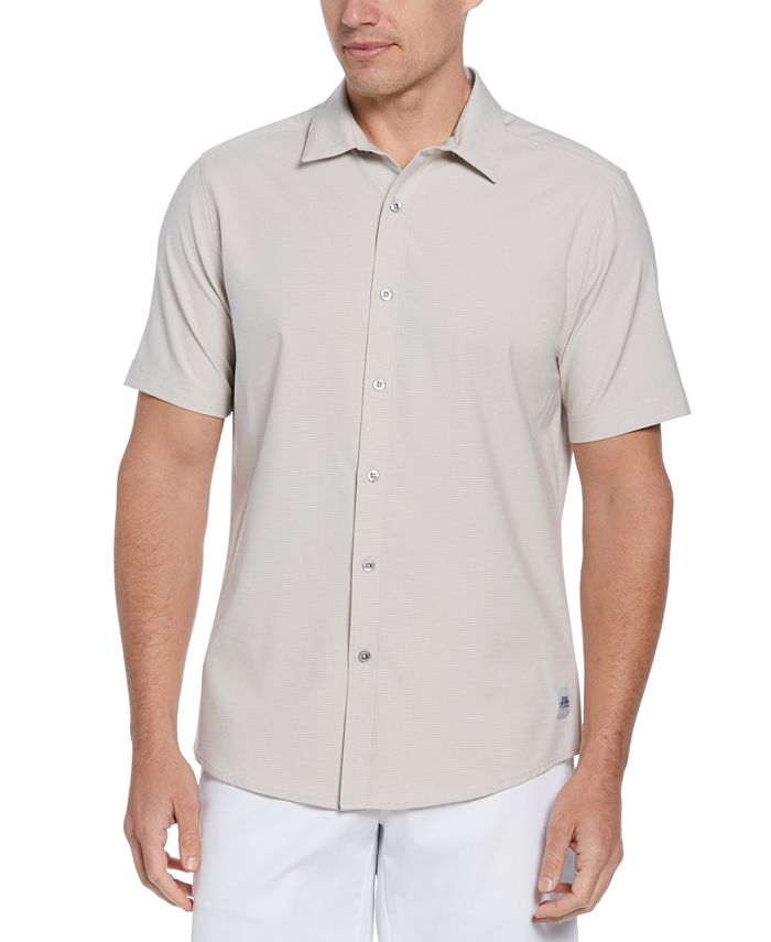 PGA TOUR Men's Textured Dobby Button-Down Golf Shirt - Macy's