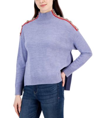 Tommy Hilfiger - Women's Colorblocked Mock-Neck Sweater