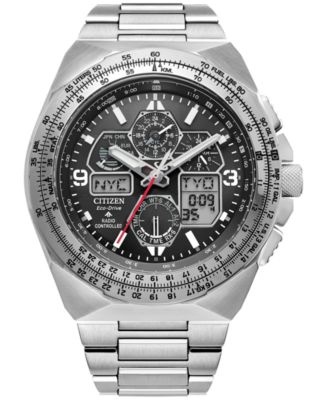 Citizen - Men's Chronograph Promaster Skyhawk Stainless Steel Bracelet Watch 46mm