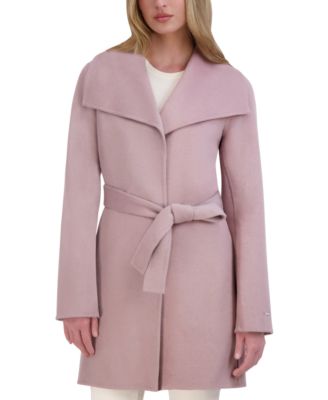 Tahari Women s Doubled Faced Wool Blend Wrap Coat Macy s