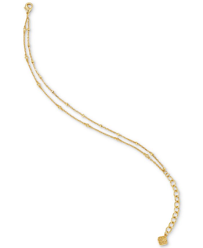 Kendra Scott 14k Gold Plated Bead Triangle Double Row Ankle