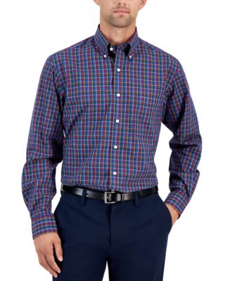 Club Room Men's Regular-Fit Brighton Plaid Dress Shirt, Created for