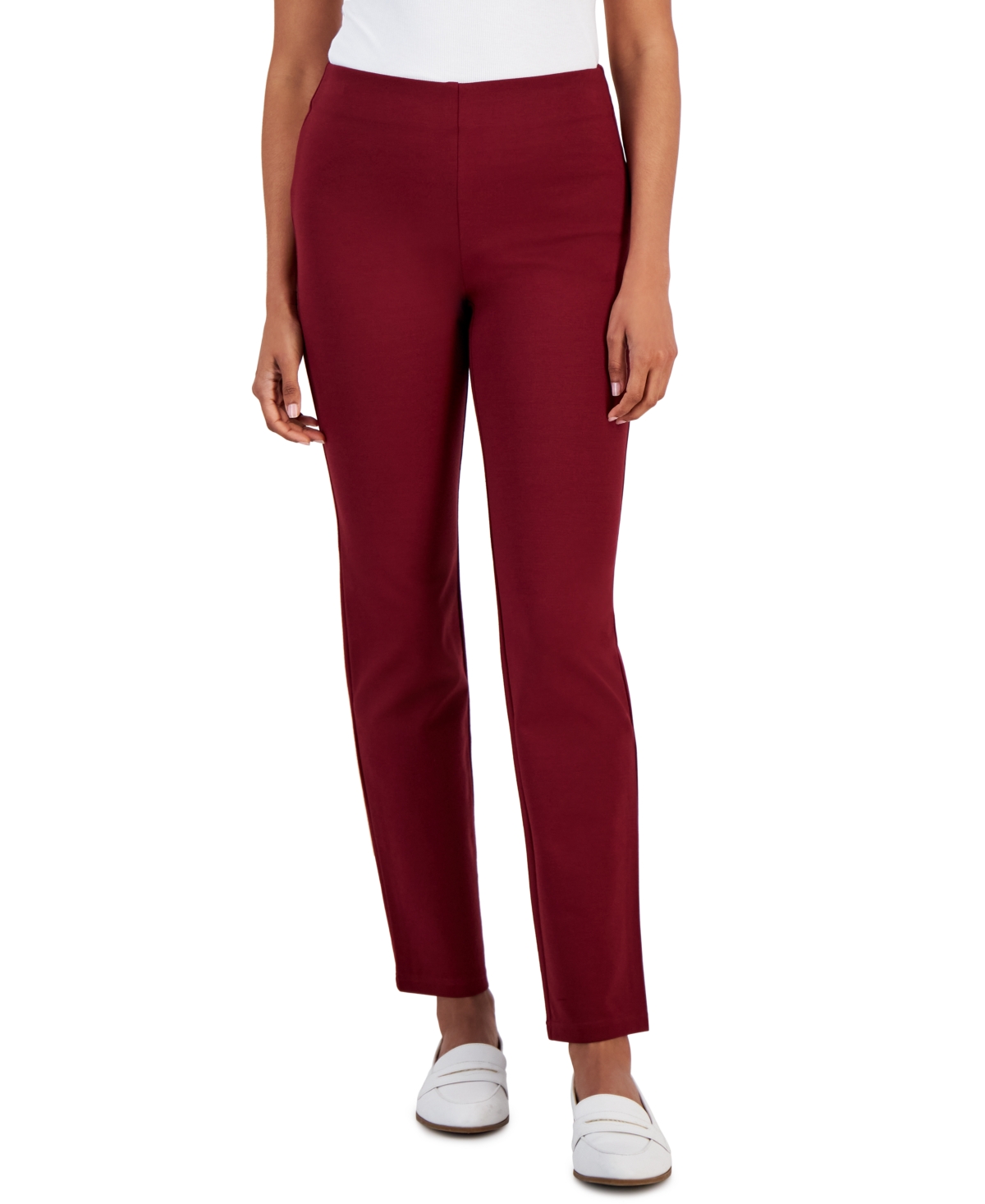 Jm Collection Plus & Petite Tummy Control Pull-On Slim-Leg Pants, Created  for Macy's