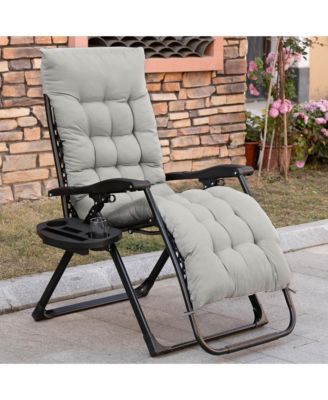 Padded Zero Gravity Chair w/ Cup Holder Tray,
