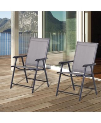 Set of 2 Outdoor Folding Chairs for Patio, Camping, Beach,