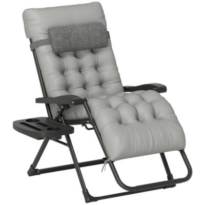 Padded Zero Gravity Chair w/ Cup Holder Tray