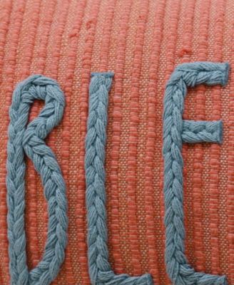 Linden Street Handwoven Braid Couching Decorative Pillow, 14" x 24"