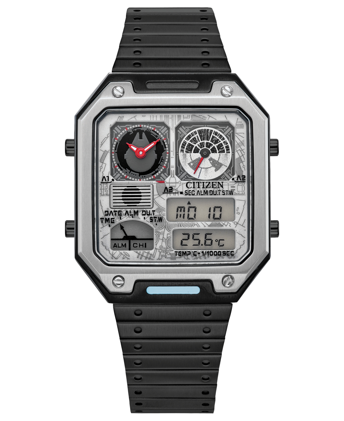 Citizen Men's Star Wars Millennium Falcon Ana-digi Gray-tone Stainless Steel Bracelet Watch 33mm