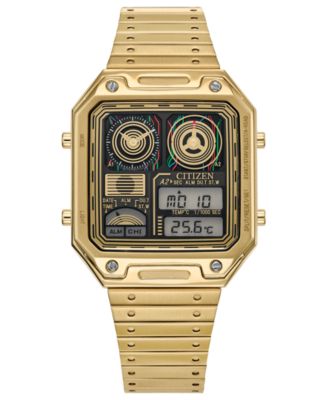 Citizen - Men's Star Wars C-3PO Ana-Digi Gold-Tone Stainless Steel Bracelet Watch 33mm