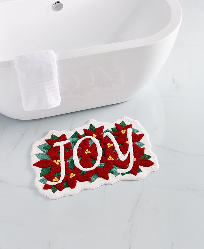 Holiday Lane Poinsettia Joy Sculpted Holiday Rug, 20" x 30", Created for Macy's Macy's
