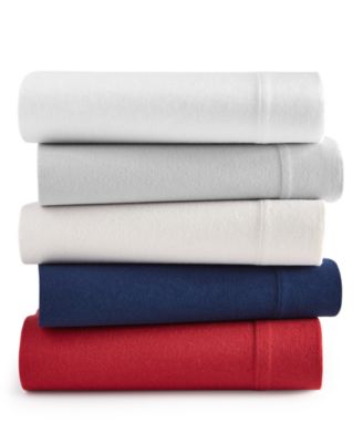 Charter Club Solid Flannel Cotton Sheet Sets Created For Macys In Red