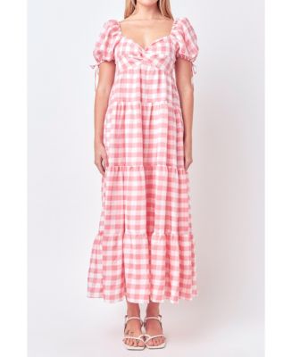 English Factory Women s Knotted Gingham Dress Macy s