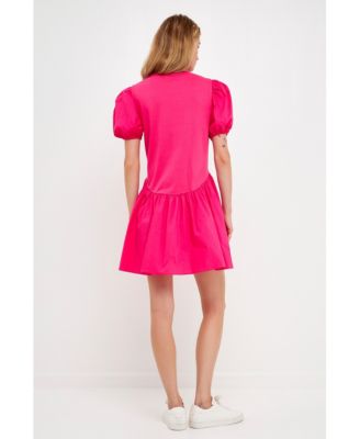 Women's Mixed Media Babydoll Dress