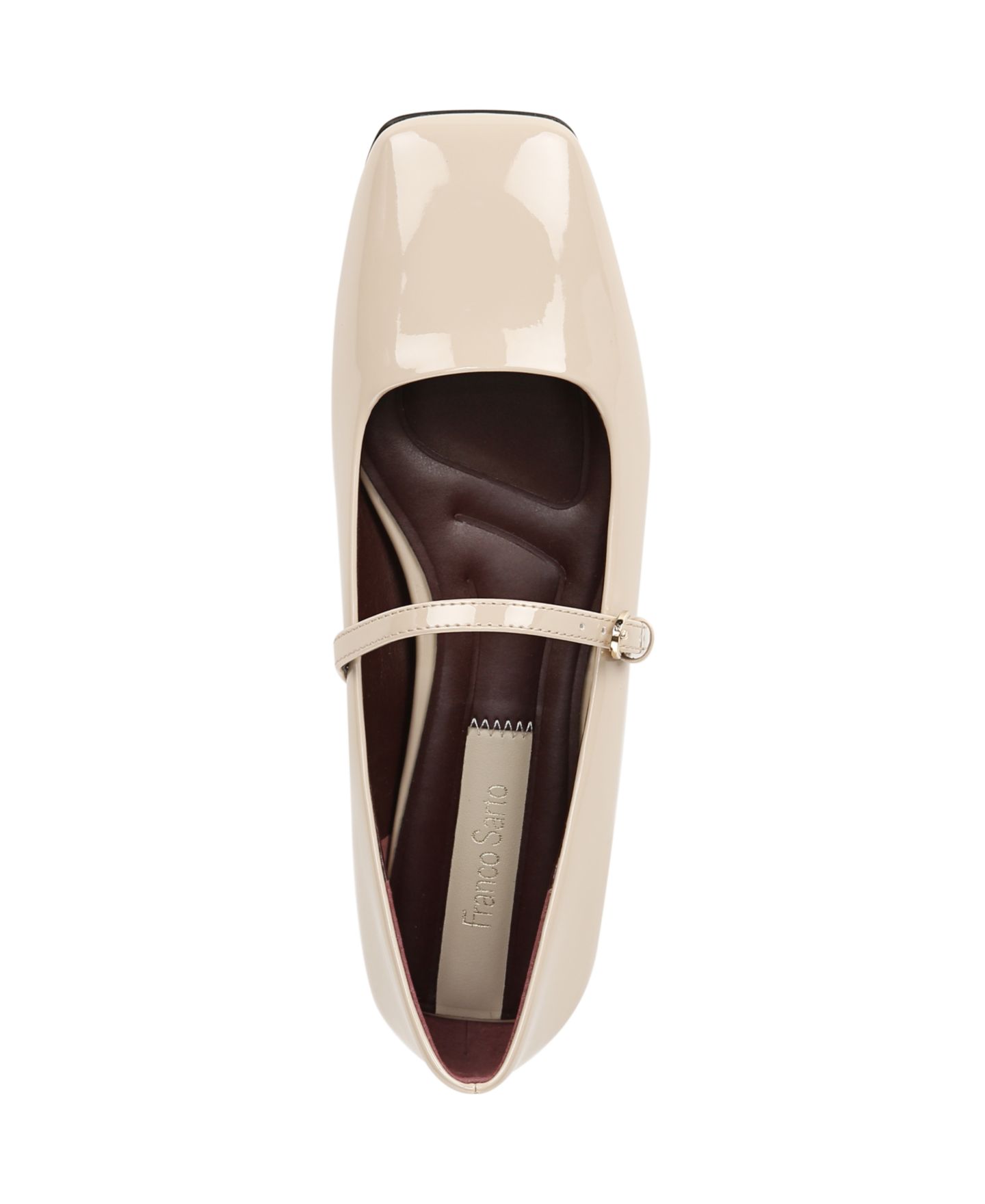 Женские балетки Franco Sarto Tinsley Square Toe Mary Jane Flats, цвет: Бежевый искусственный лаковый — фото 4