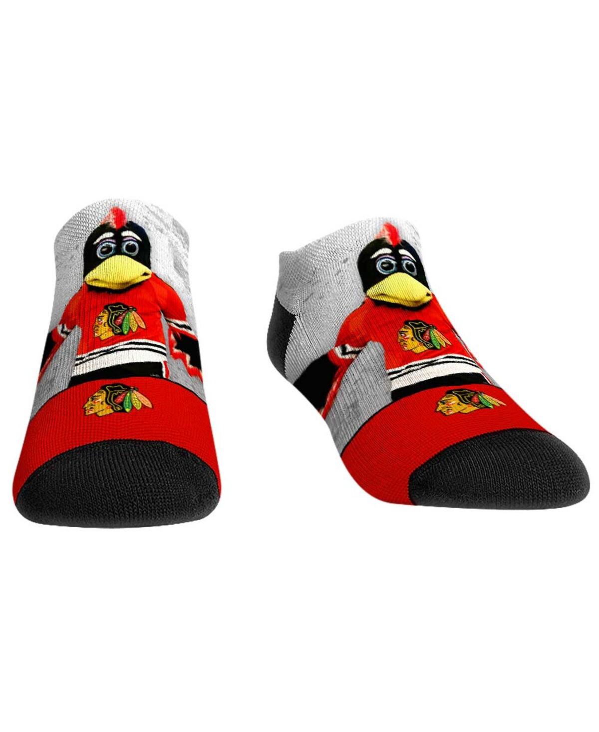 Rock 'em Men's And Women's  Socks Chicago Blackhawks Mascot Walkout Low Cut Socks In Red