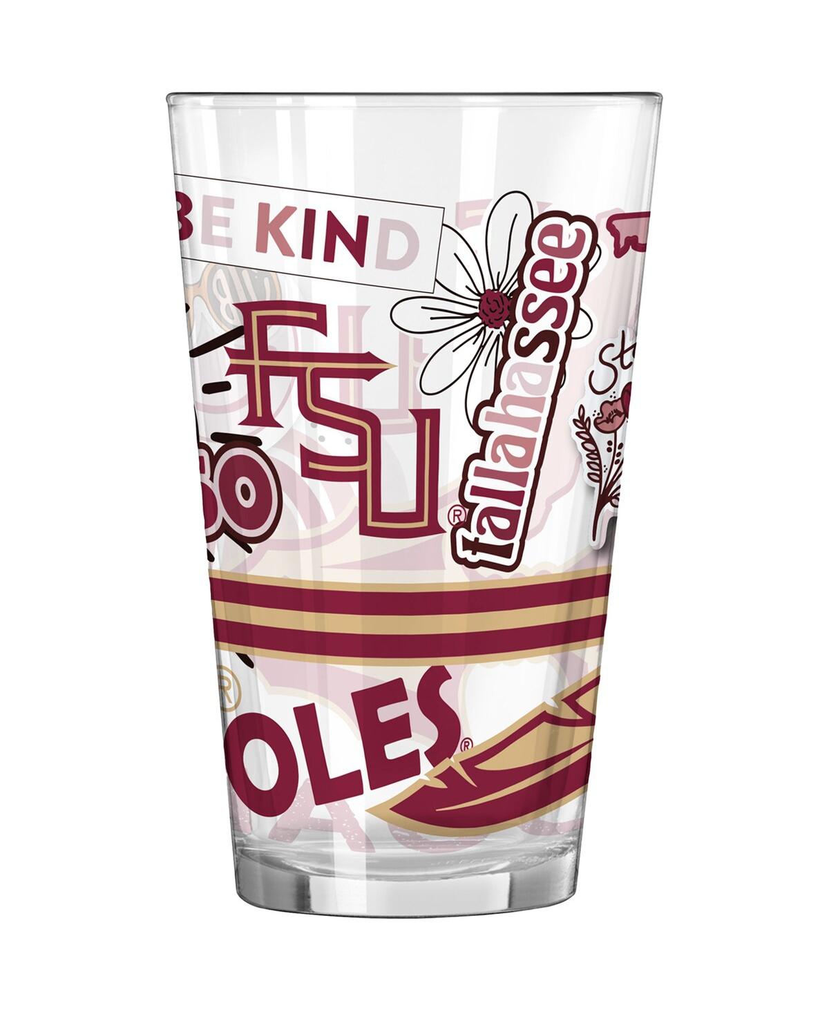 Logo Brands Florida State Seminoles 16 oz Native Pint Glass In Clear