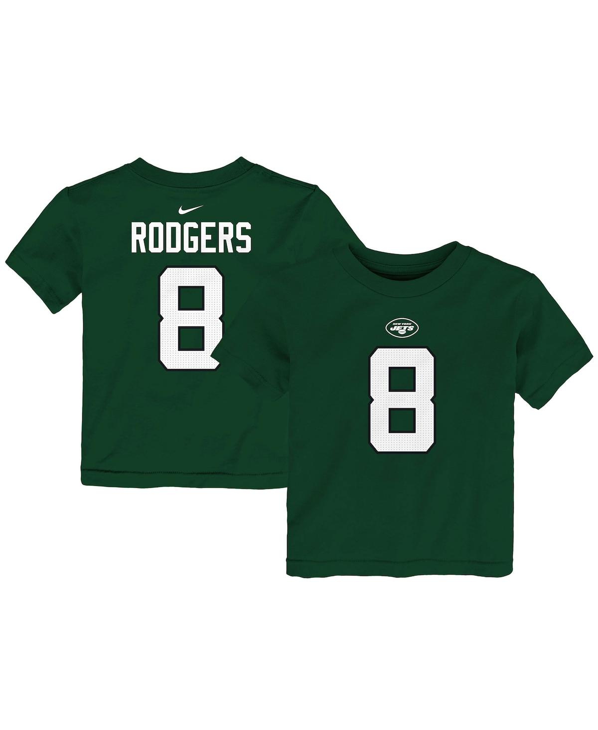 Shop Nike Toddler Boys And Girls  Aaron Rodgers Green New York Jets Player Name And Number T-shirt