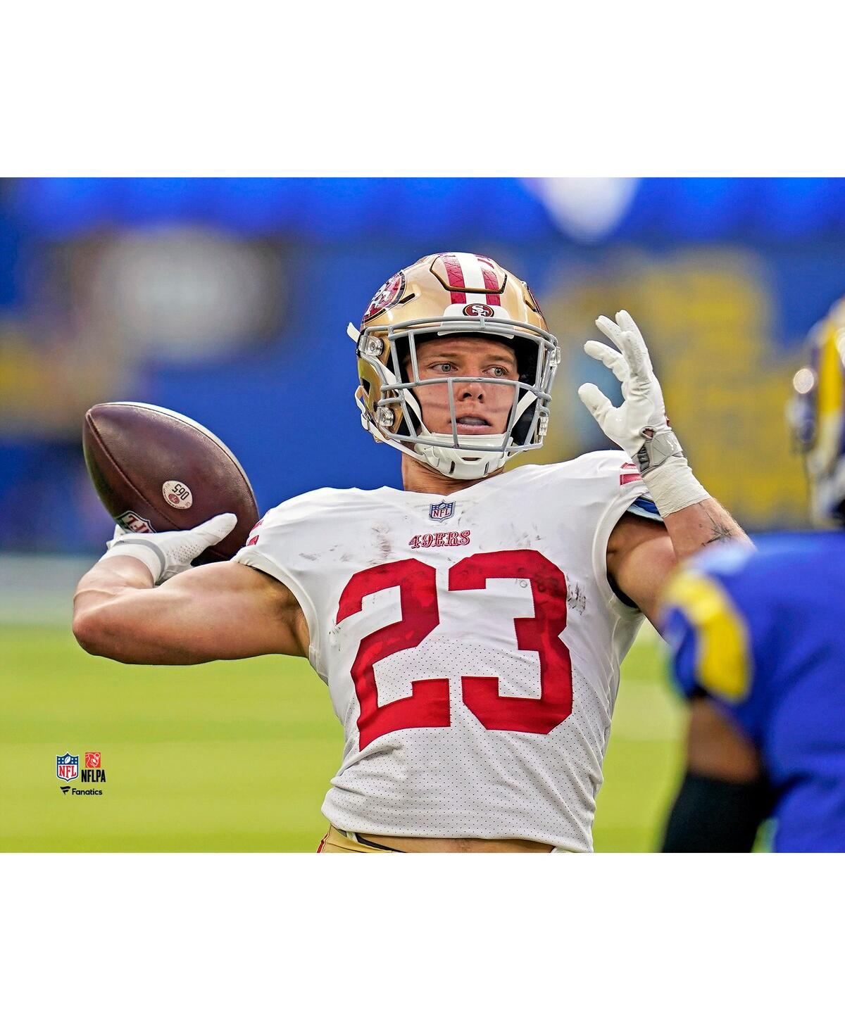 Fanatics Authentic Christian Mccaffrey San Francisco 49ers Unsigned Throws For A Touchdown Photograph In Multi