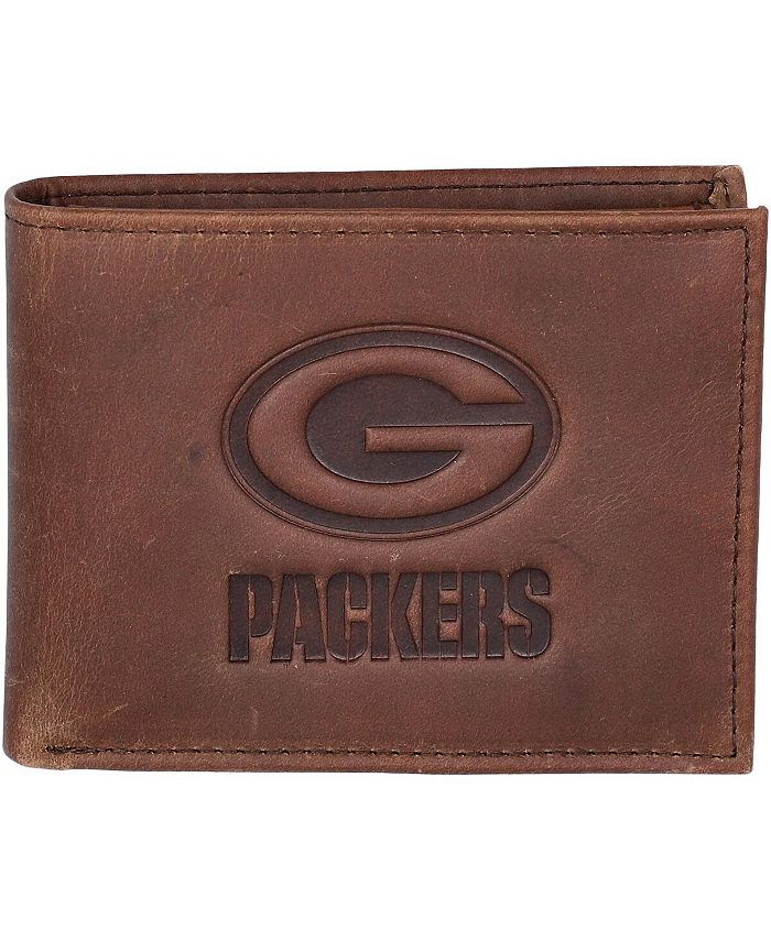 Men's Brown Green Bay Packers Bifold Leather Wallet