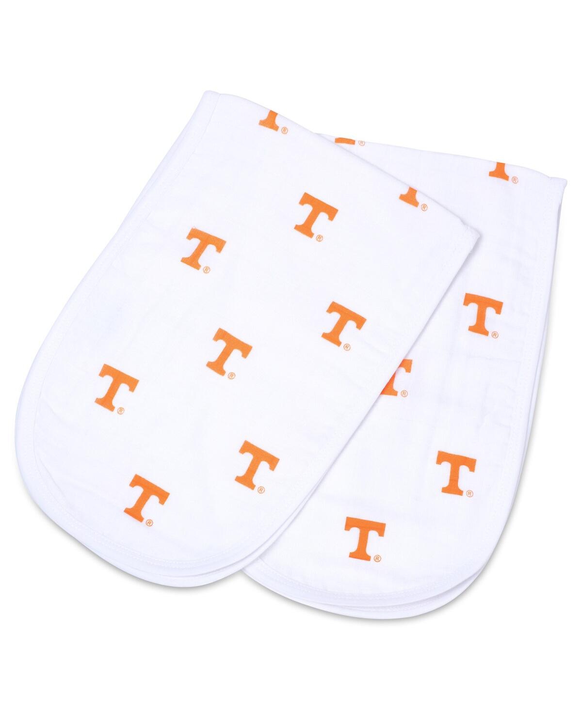 Three Little Anchors Babies' Infant Boys And Girls  Tennessee Volunteers 2-pack Muslin Burp Cloth Set In White
