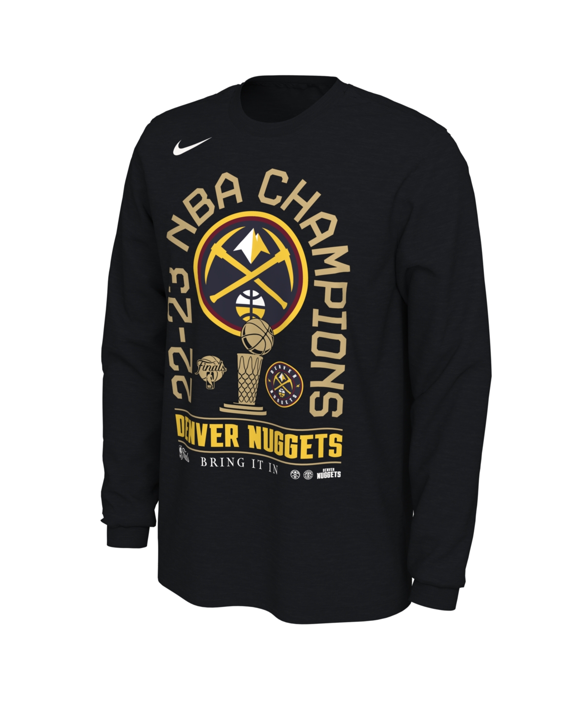 Nike Men's  Black Denver Nuggets 2023 Nba Finals Champions Locker Room Long Sleeve T-shirt