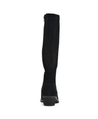 WHITE MOUNTAIN Stivali Donna Leto Alti Al Ginocchio - Tacco Piatto 3cm, Colore Caffè, Taglia 36 | Chiusura Lampo, Pelle Sintetica