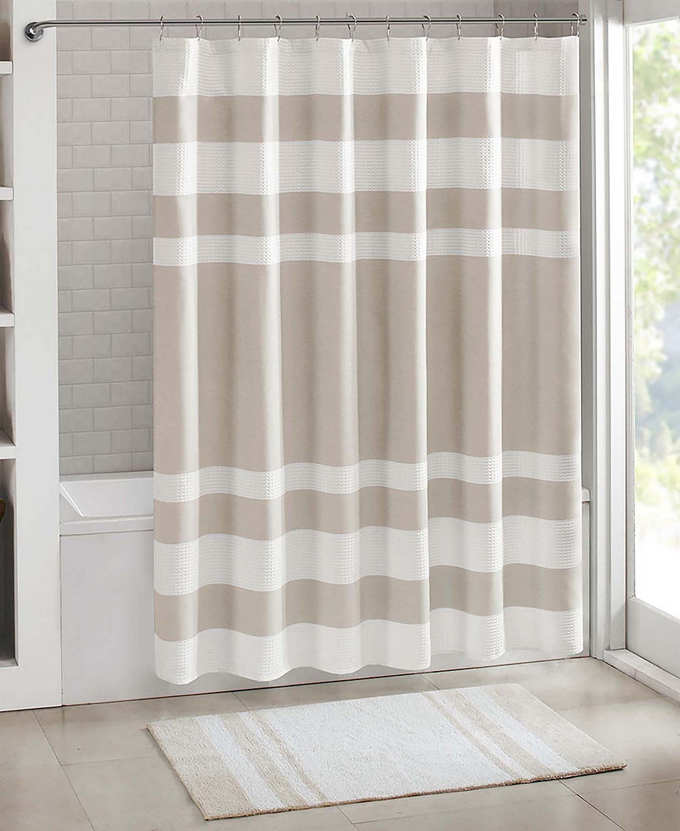 Madison Park Spa Waffle 3M-Scotchgard™ Shower Curtain, 72 in Taupe