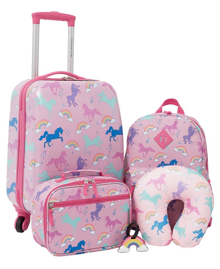 Travelers Club Kid's Hardside Carry-On Spinner 5-Piece Luggage Set, Donut