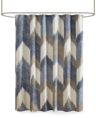 Alpine  Chevron Stripe Cotton Shower Curtain, 72" x  72"