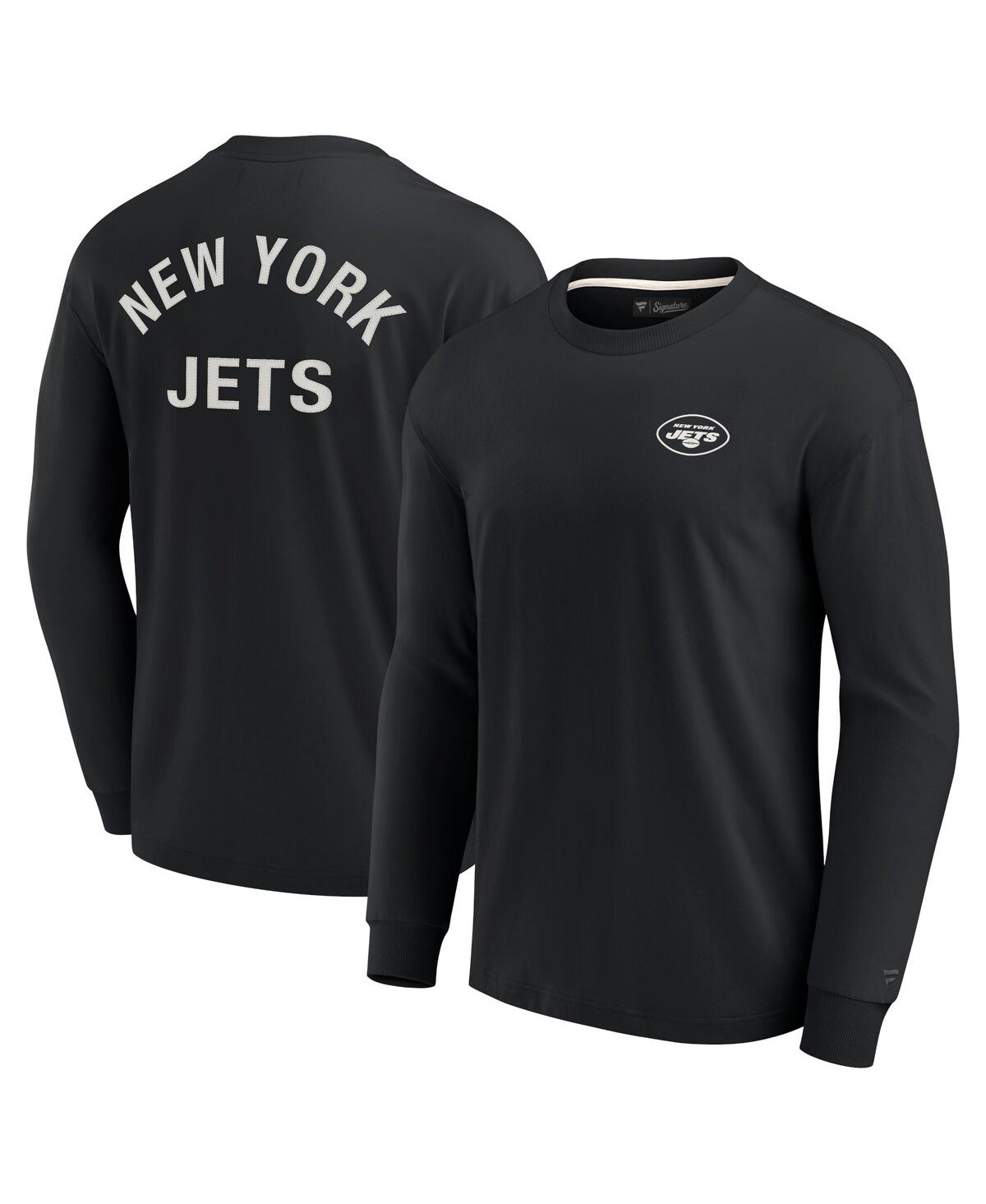 Fanatics Signature Men's And Women's  Black New York Jets Super Soft Long Sleeve T-shirt
