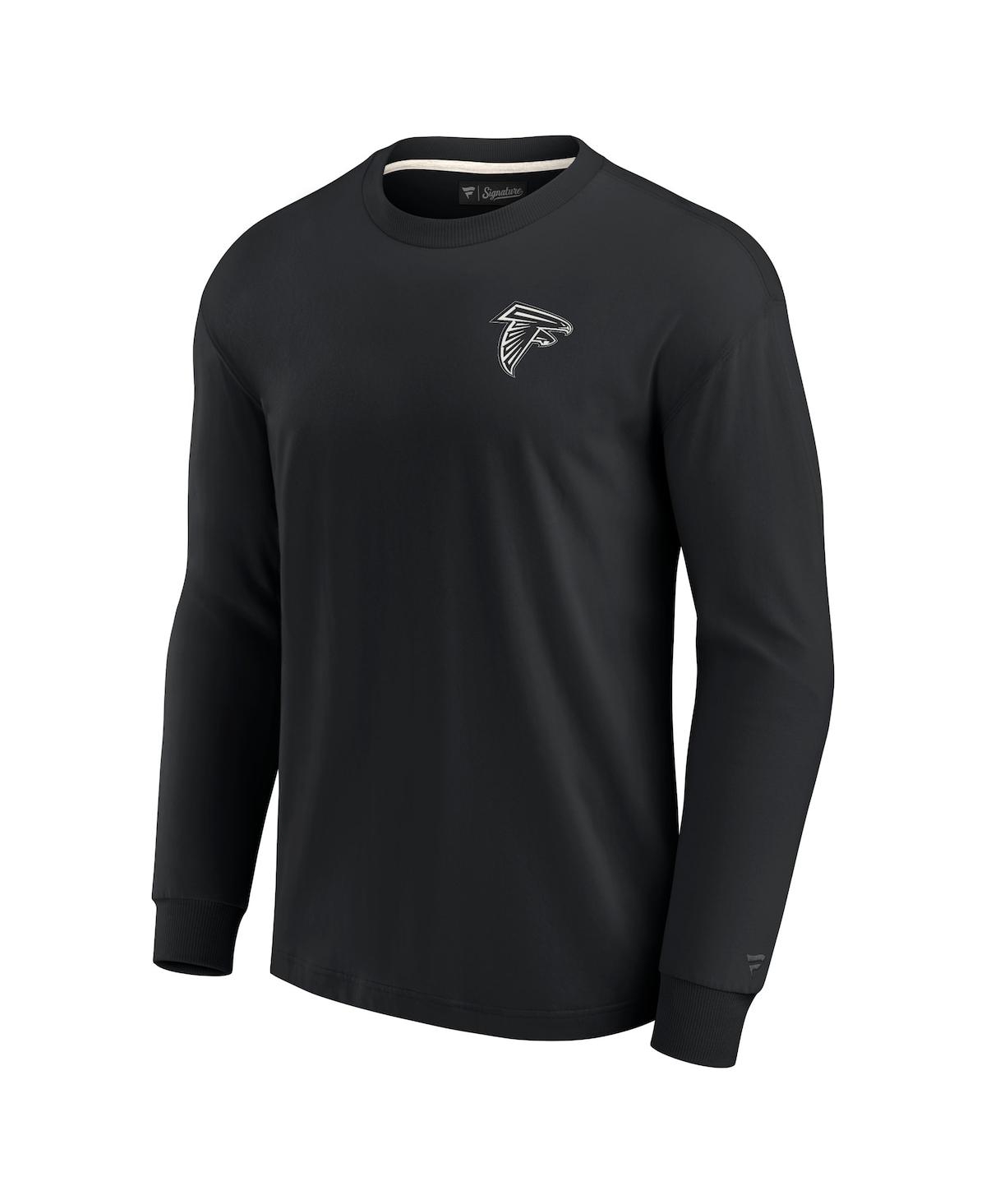 Shop Fanatics Signature Men's And Women's  Black Atlanta Falcons Super Soft Long Sleeve T-shirt