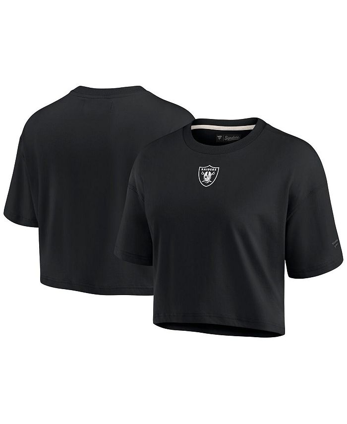 Fanatics Signature Women's Black Las Vegas Raiders Super Soft Short Sleeve  Cropped T-shirt - Macy's