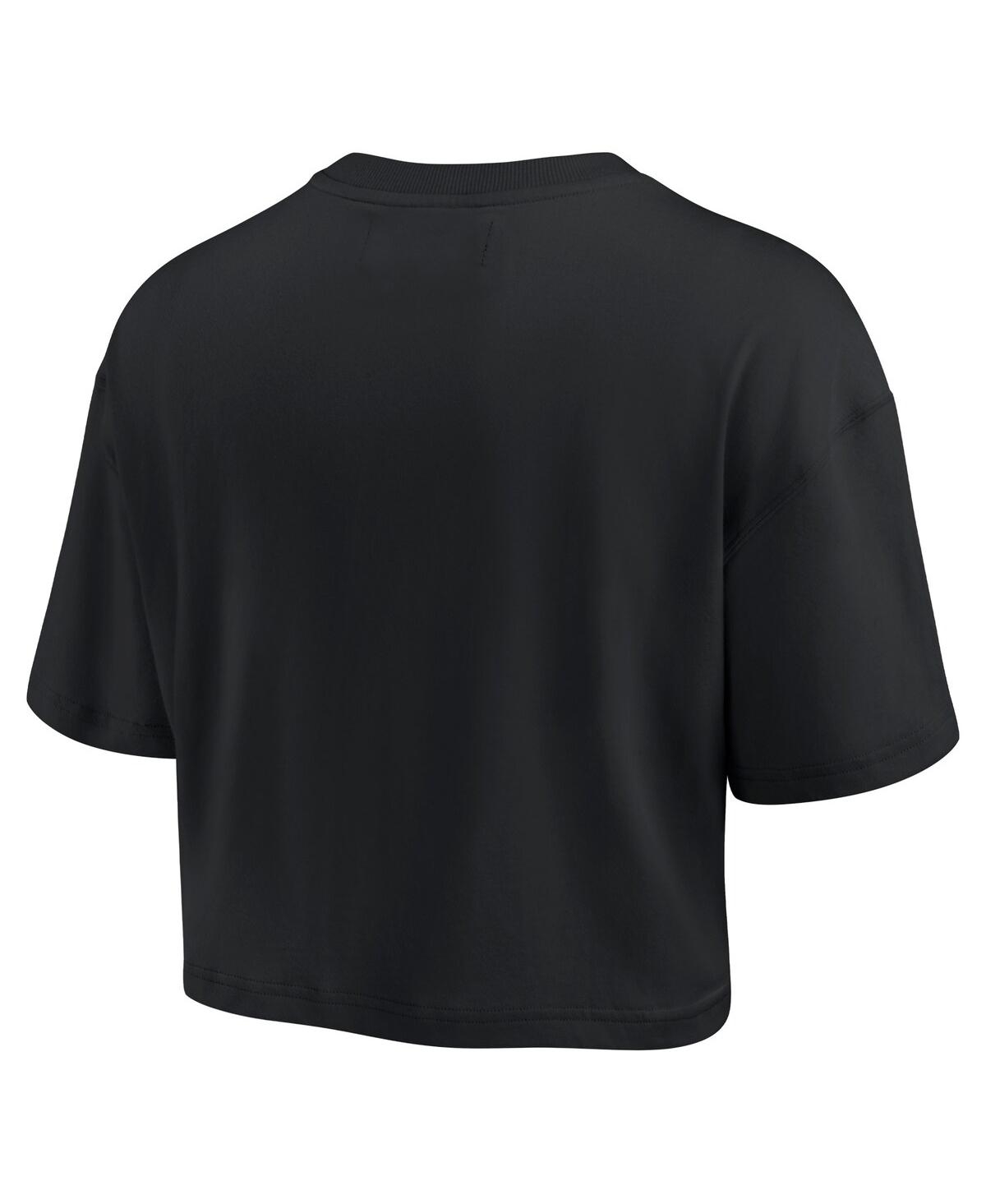 Shop Fanatics Signature Women's  Black Kansas City Chiefs Super Soft Short Sleeve Cropped T-shirt
