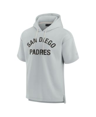 Men's and Women's Gray San Diego Padres Super Soft Fleece Short Sleeve Hoodie